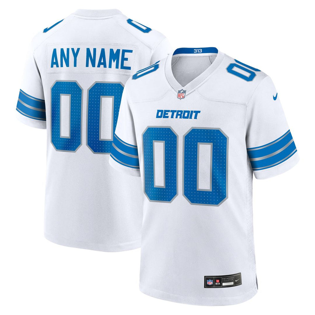 Detroit Lions Nike White Custom Jersey