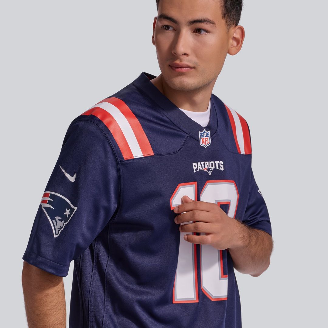 New England Patriots Drake Maye Nike White Game Jersey