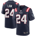 New England Patriots Ty Law Nike Navy Retired Player Game Jersey