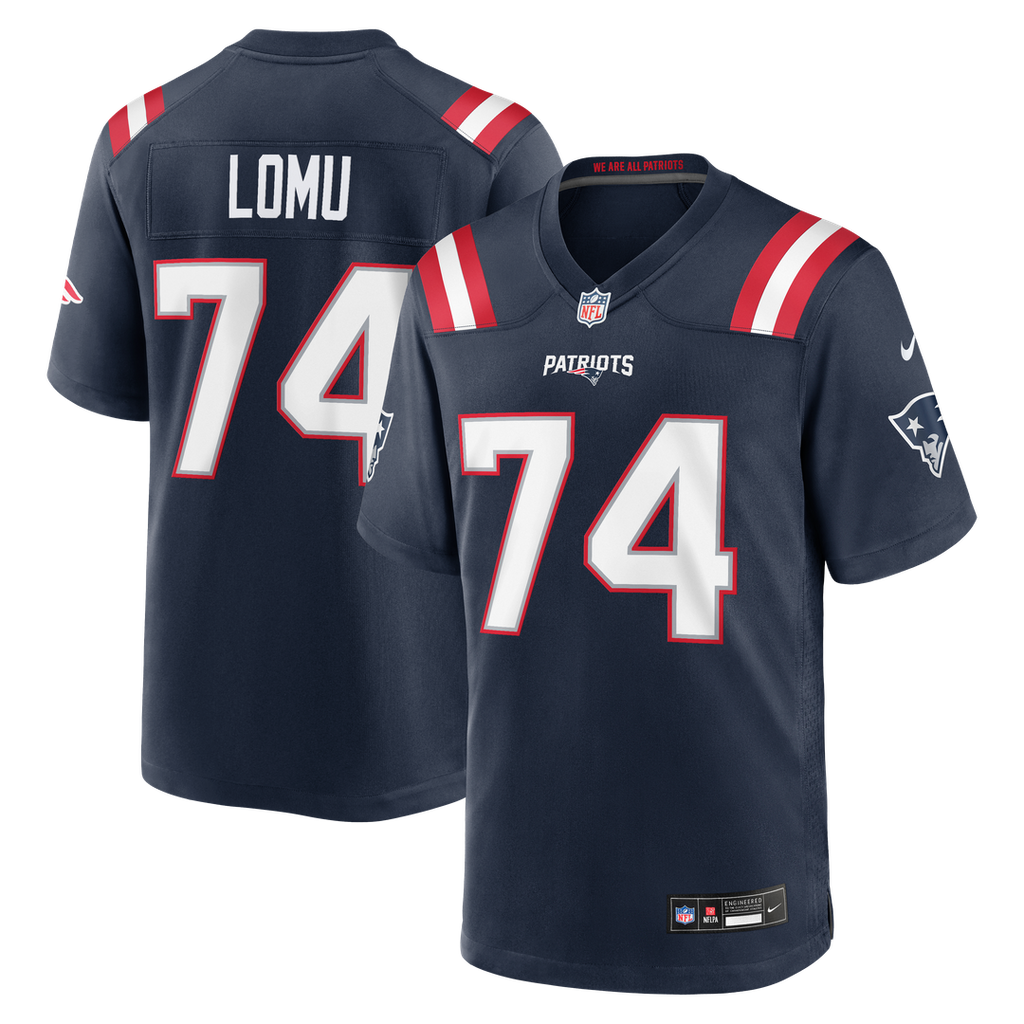 New England Patriots Caleb Lomu Nike Navy Game Jersey