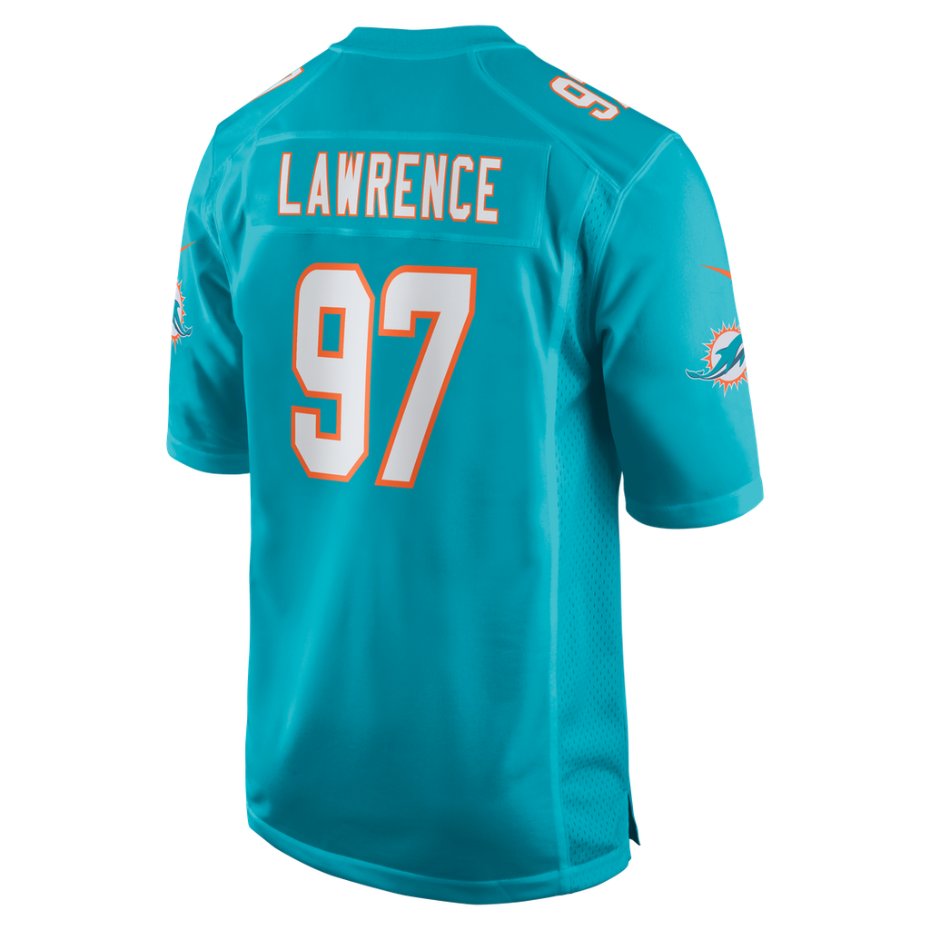 Miami Dolphins Rashard Lawrence Nike Aqua Game Jersey
