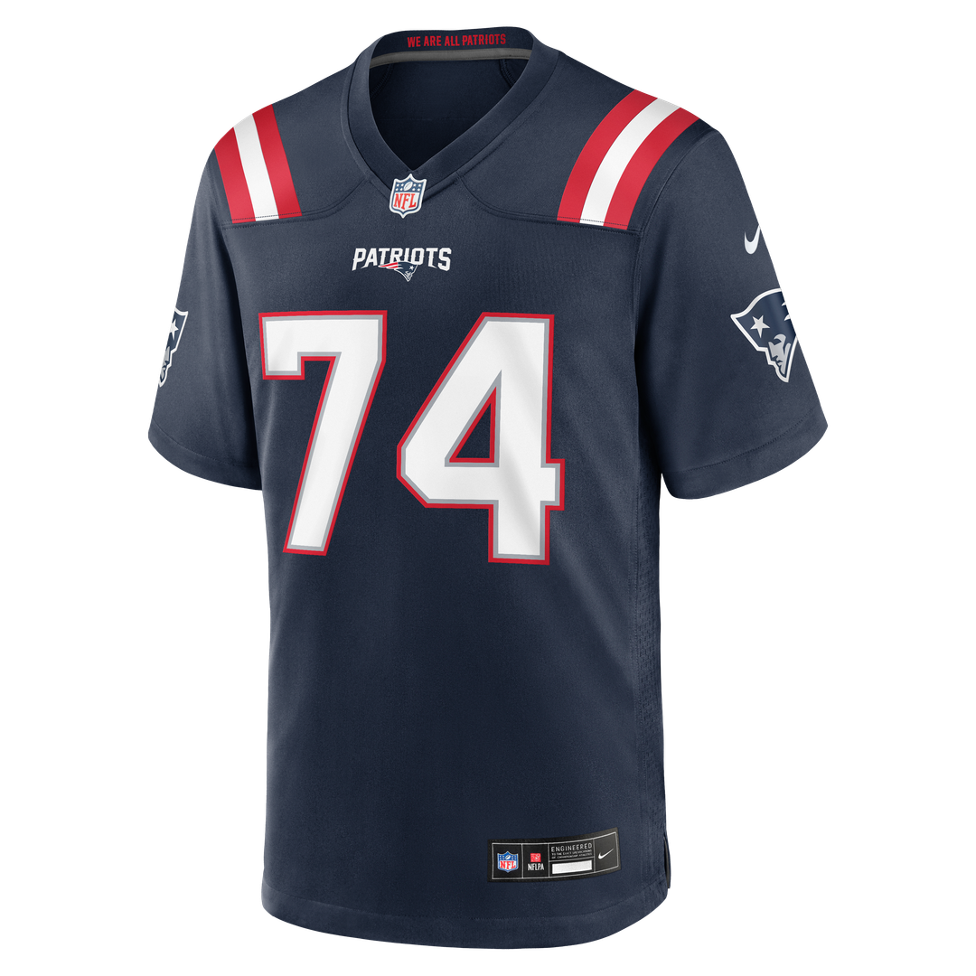 New England Patriots Caleb Lomu Nike Navy Game Jersey