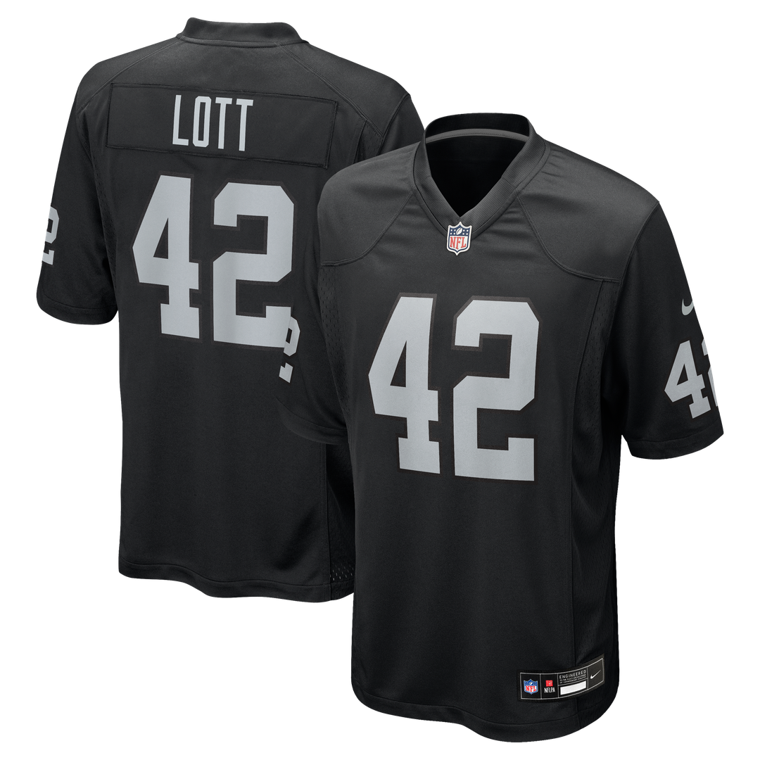 Las Vegas Raiders Ronnie Lott Nike Black Retired Player Game Jersey