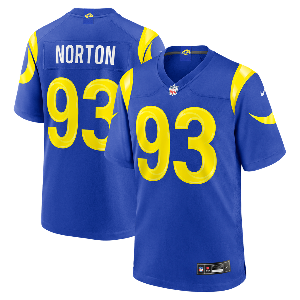 Los Angeles Rams Bill Norton Nike Royal Game Jersey