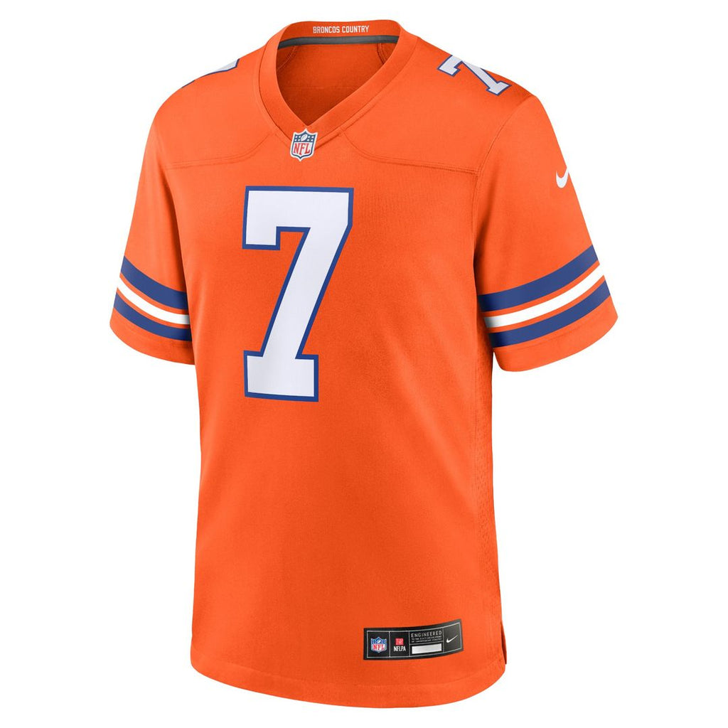 Denver Broncos John Elway Nike Orange Mile High Collection 1977 Throwback Retired Game Jersey