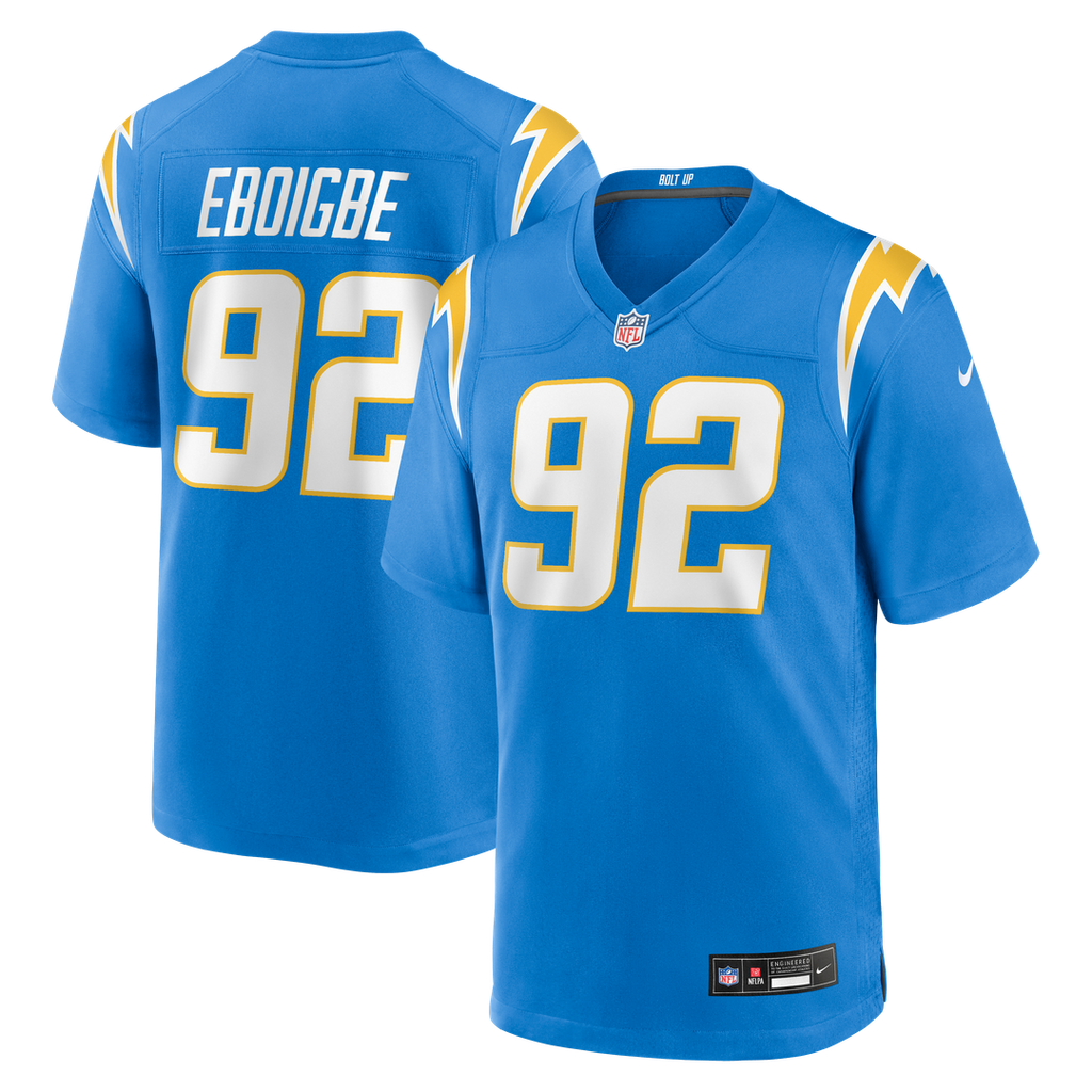 Los Angeles Chargers Justin Eboigbe Nike Powder Blue Game Jersey