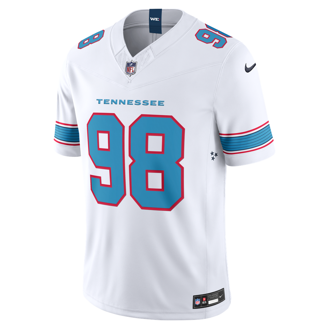 Tennessee Titans Jeffery Simmons Nike White Vapor FUSE Stitched Limited Jersey