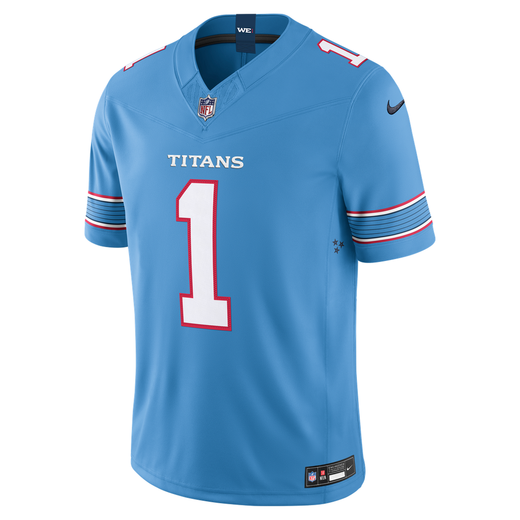Tennessee Titans Cameron Ward Nike Light Blue Team Vapor FUSE Stitched Limited Jersey