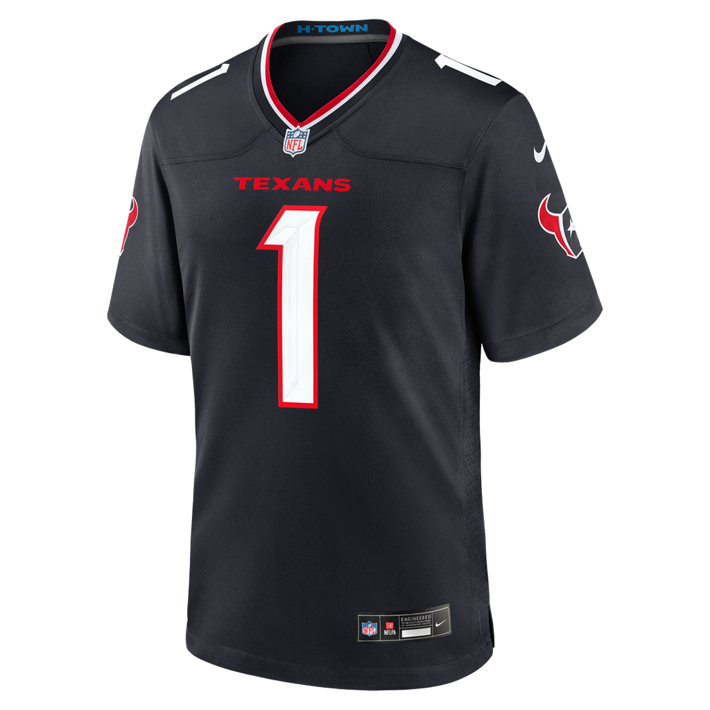 Houston Texans Nike Navy #1 Dad Game Jersey
