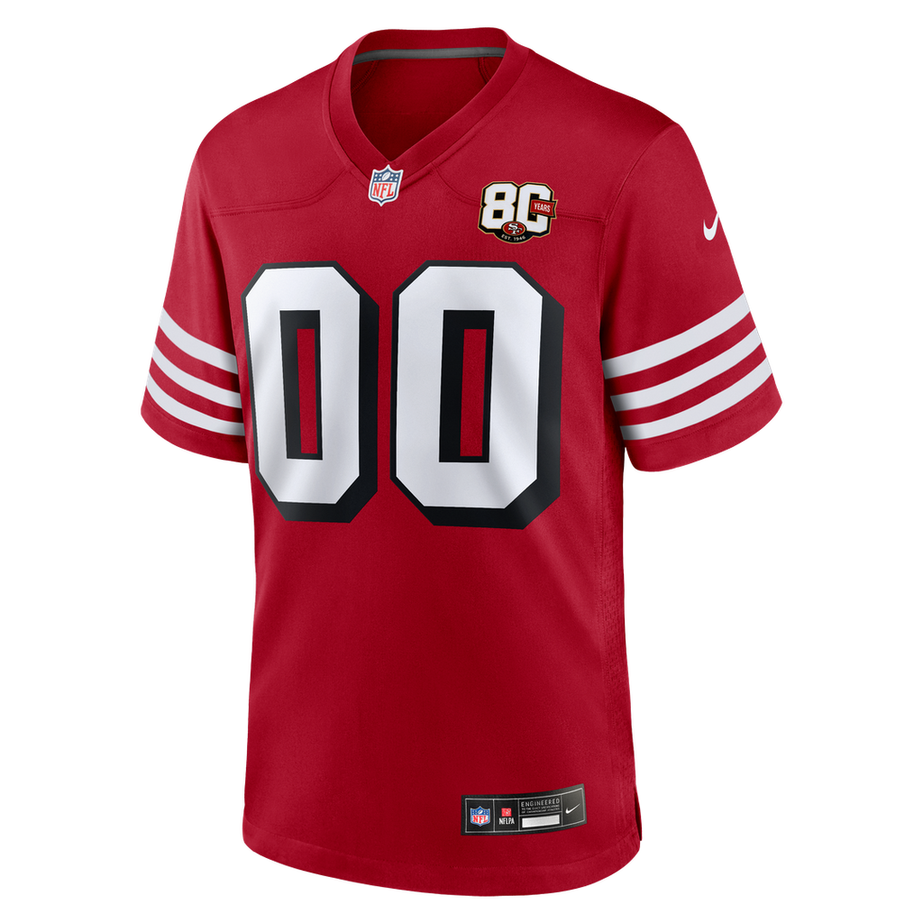 San Francisco 49ers Nike Scarlet 80th Anniversary Alternate Custom Jersey