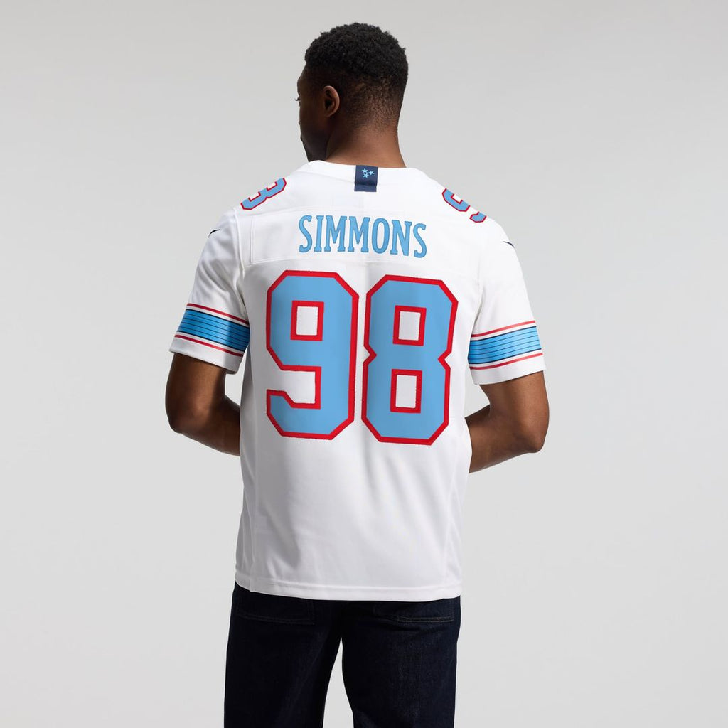 Tennessee Titans Jeffery Simmons Nike Light Blue Team Vapor FUSE Stitched Limited Jersey