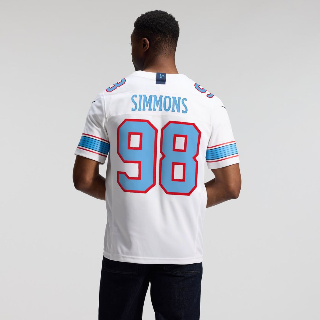 Tennessee Titans Jeffery Simmons Nike Light Blue Team Vapor FUSE Stitched Limited Jersey