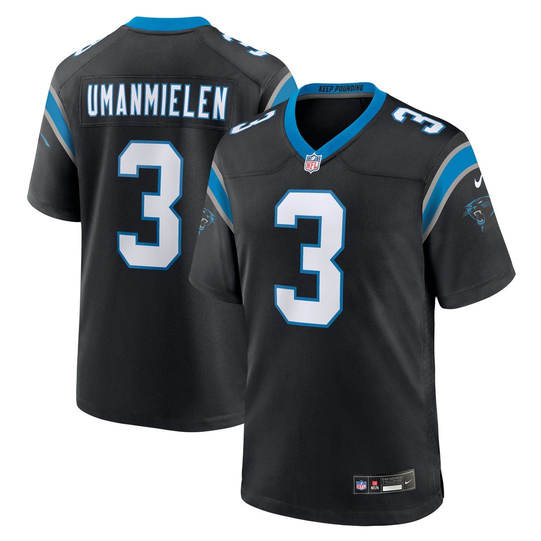 Carolina Panthers Princely Umanmielen Nike Black Game Jersey
