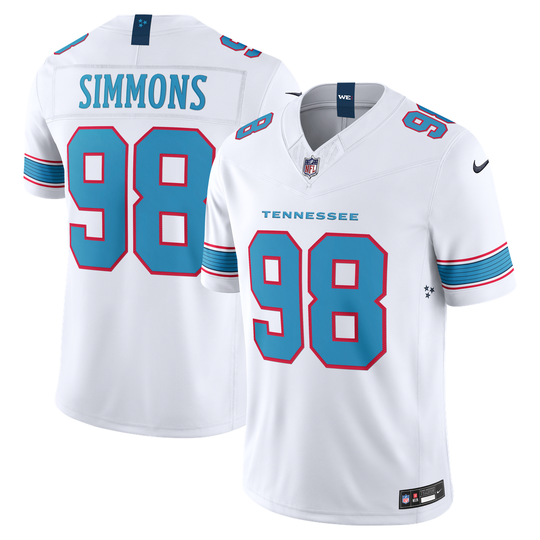 Tennessee Titans Jeffery Simmons Nike Light Blue Team Vapor FUSE Stitched Limited Jersey