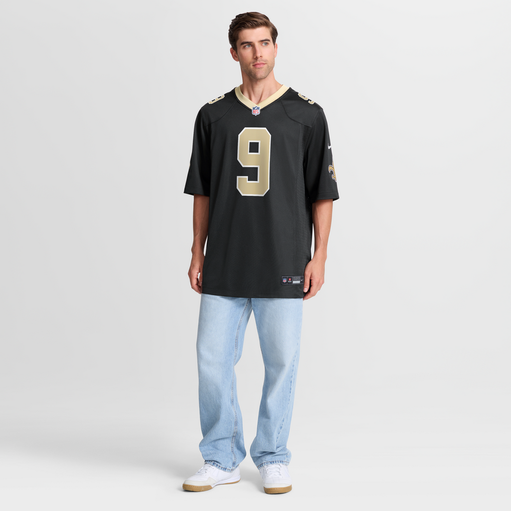 New Orleans Saints Drew Brees Nike Black Game Jersey