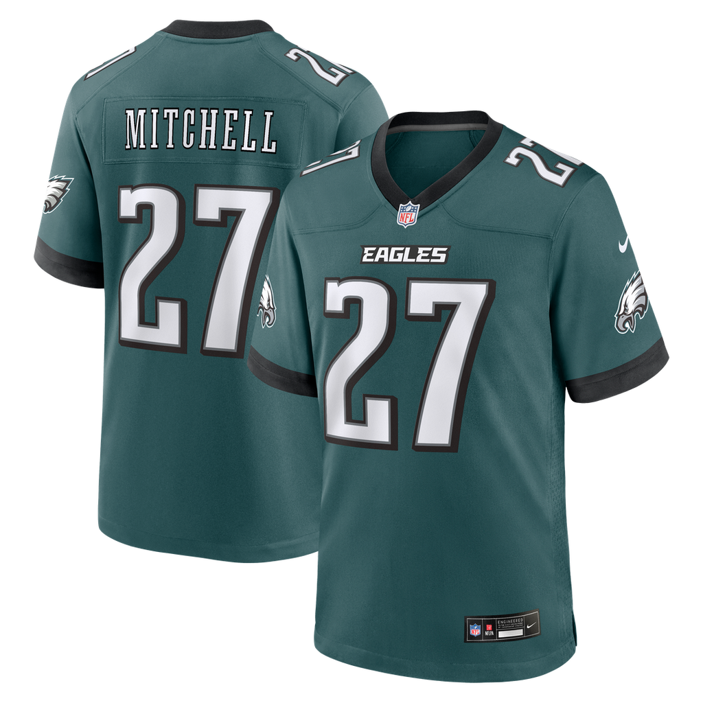 Philadelphia Eagles Quinyon Mitchell Nike Midnight Green Game Jersey