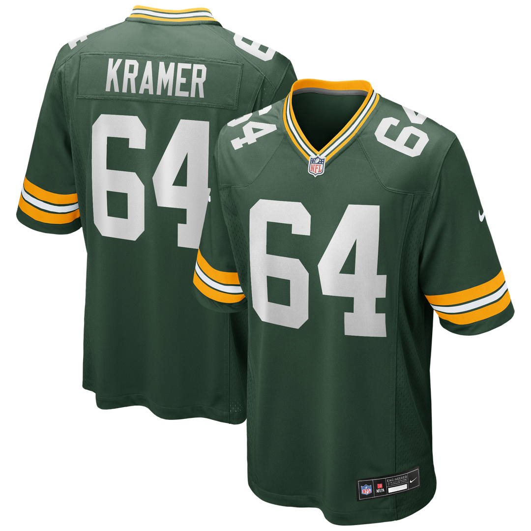 Green Bay Packers Jerry Kramer Nike Green Retired Player Game Jersey