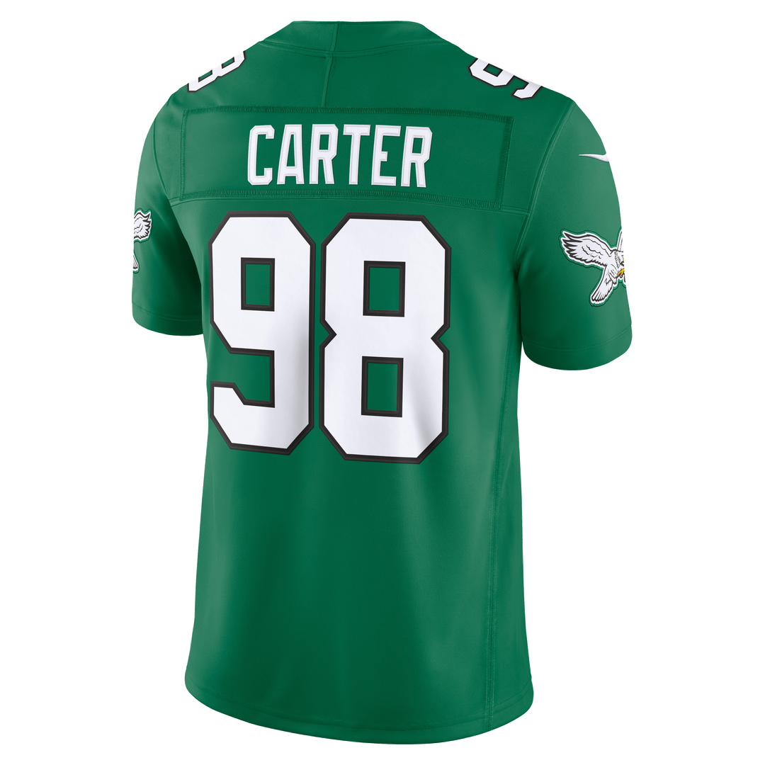 Philadelphia Eagles Jalen Carter Nike Midnight Green Team Vapor FUSE Stitched Limited Jersey