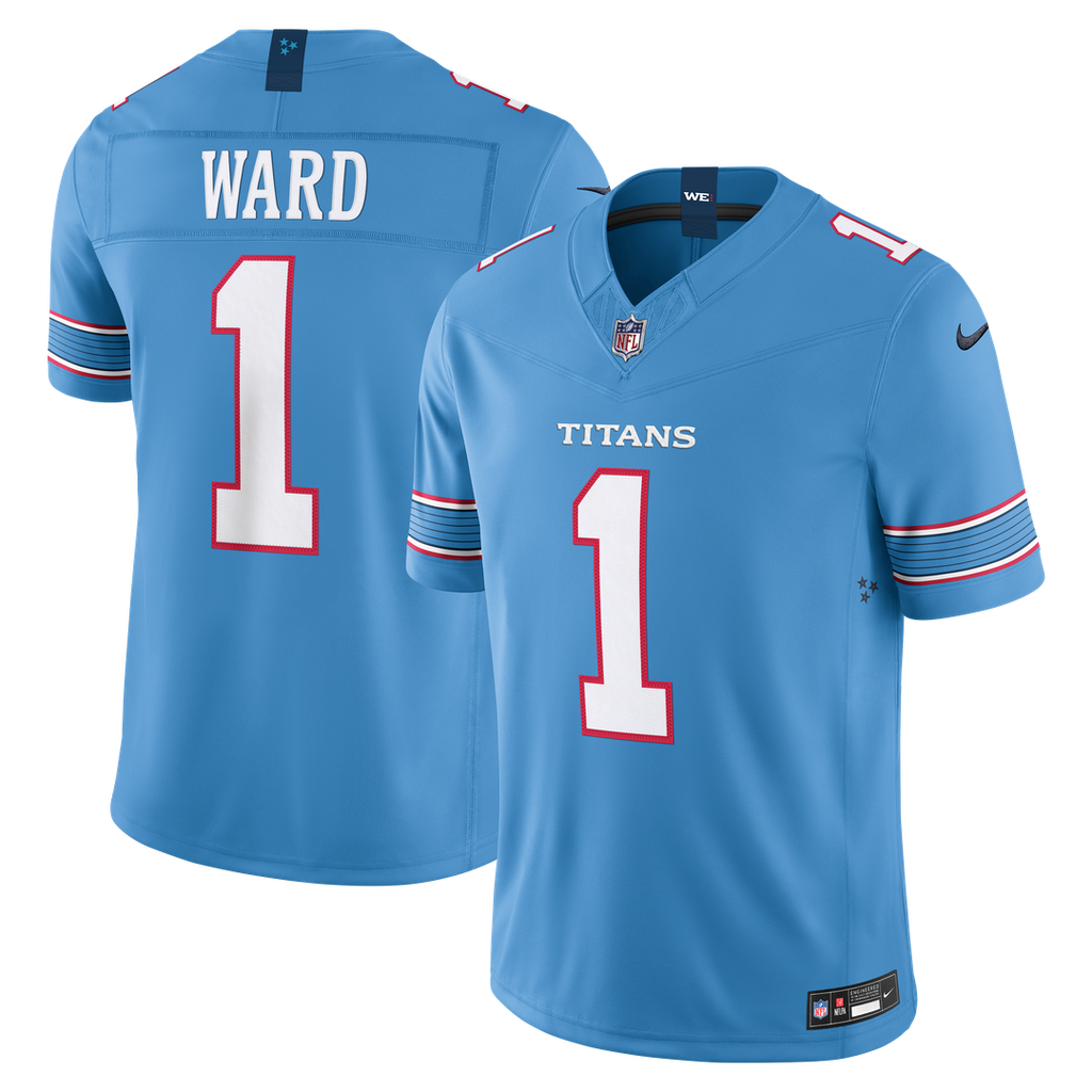 Tennessee Titans Cameron Ward Nike Light Blue Team Vapor FUSE Stitched Limited Jersey