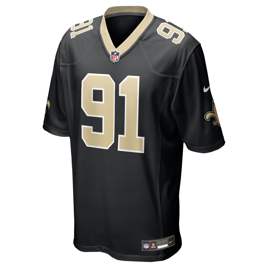 New Orleans Saints Vernon Broughton Nike Black Game Jersey