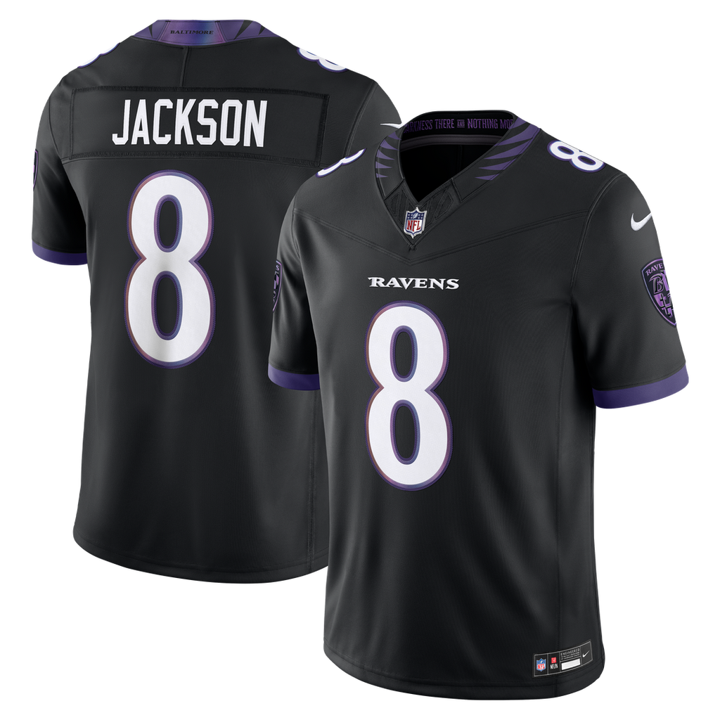 Baltimore Ravens Lamar Jackson Nike Black Alternate Alternate Vapor FUSE Stitched Limited Jersey