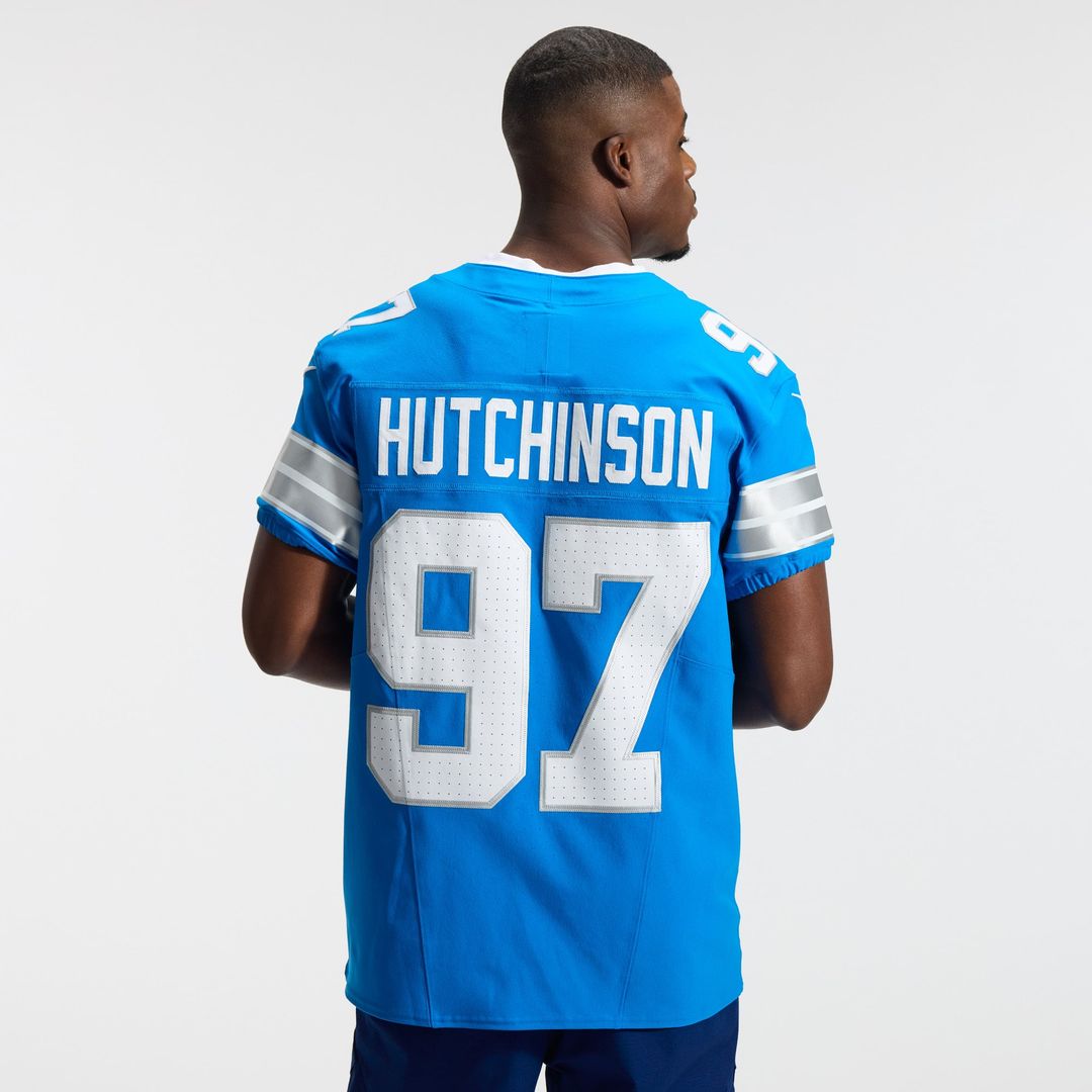 Detroit Lions Aidan Hutchinson Nike Blue Alternate Vapor FUSE Elite Jersey
