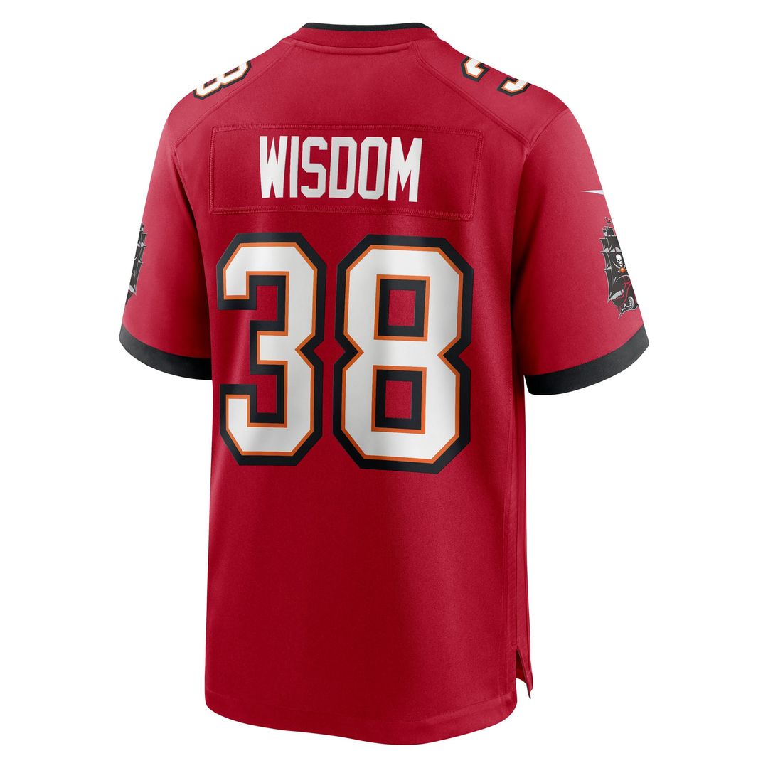 Tampa Bay Buccaneers Rashad Wisdom Nike Red Game Jersey