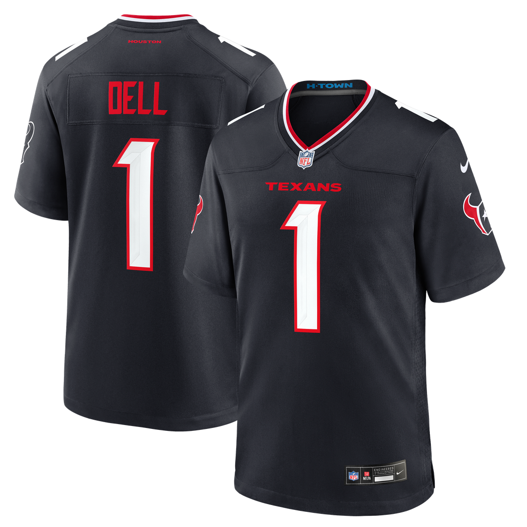 Houston Texans Tank Dell Nike Navy Game Jersey