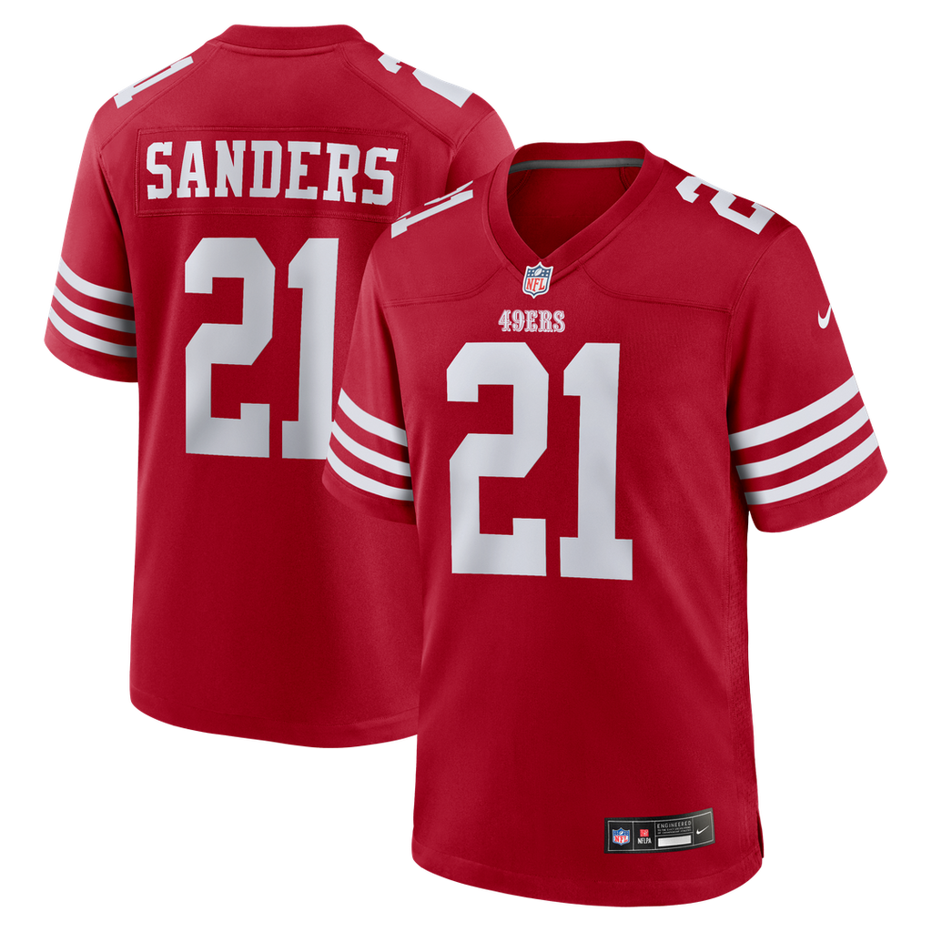 San Francisco 49ers Deion Sanders Nike Scarlet Team Retired Game Jersey