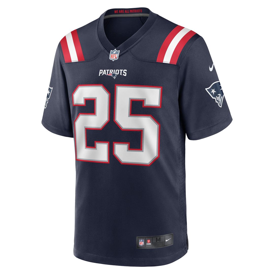 New England Patriots Marcus Jones Nike Navy Game Jersey