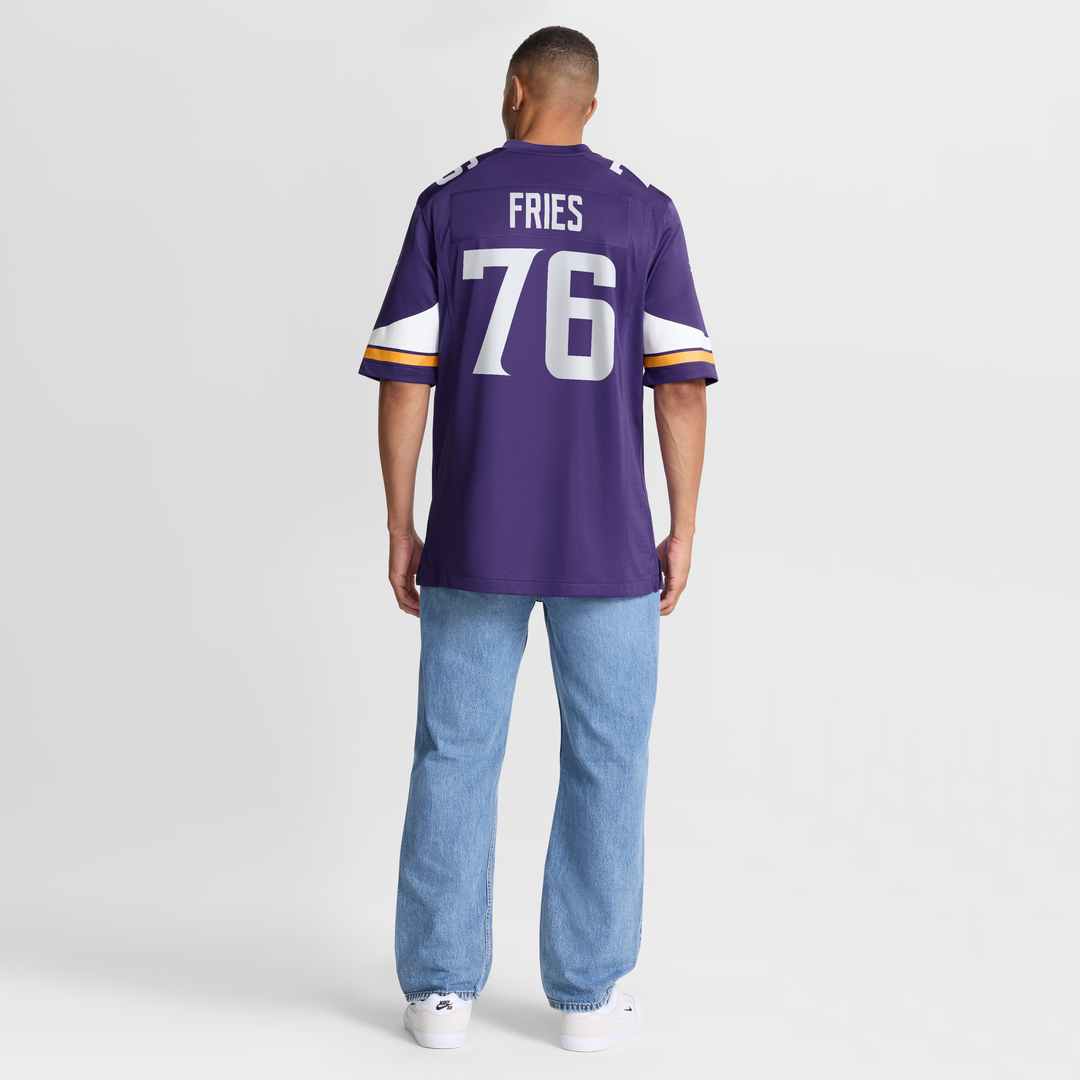 Minnesota Vikings Will Fries Nike Purple Game Jersey