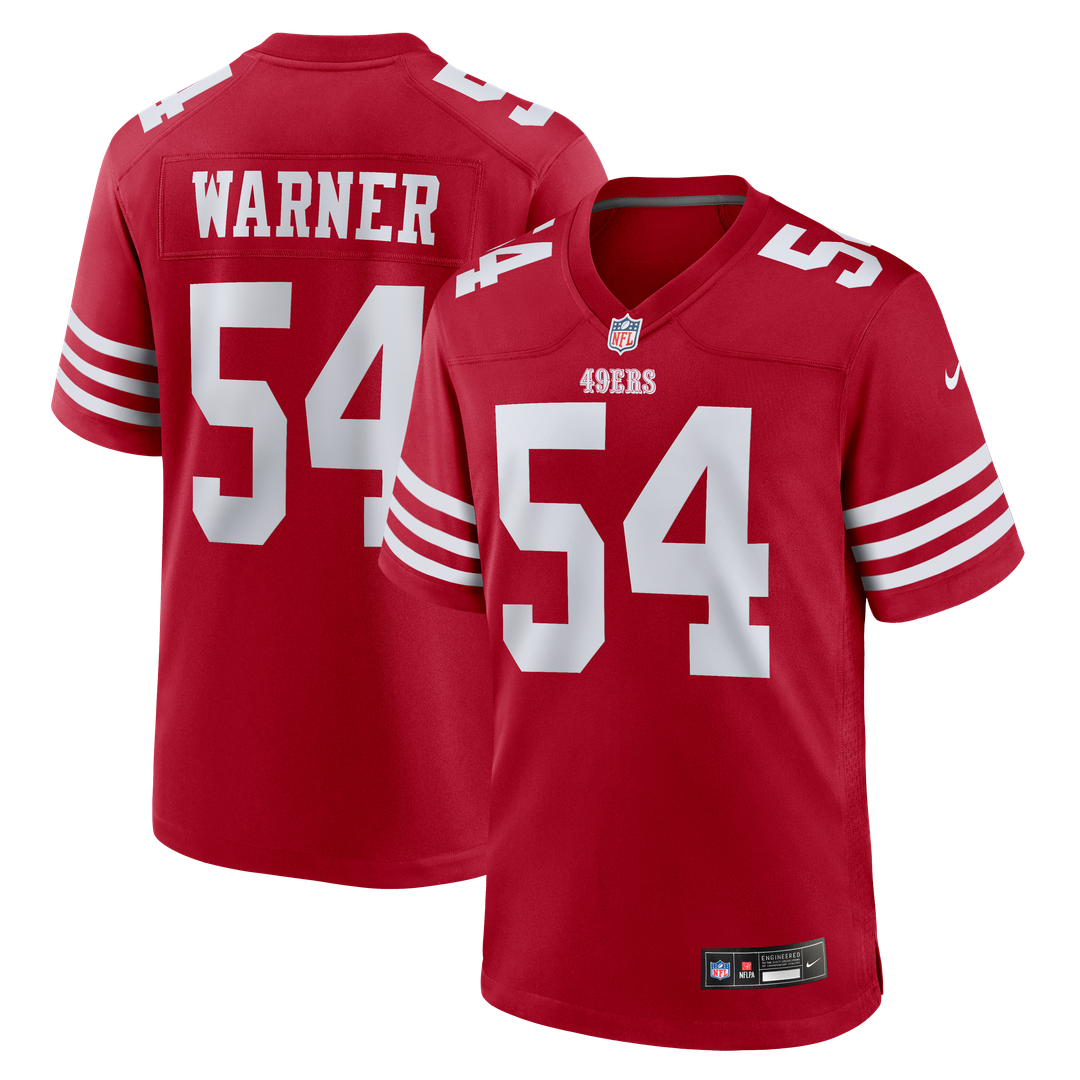 San Francisco 49ers Fred Warner Nike Scarlet Team Game Jersey