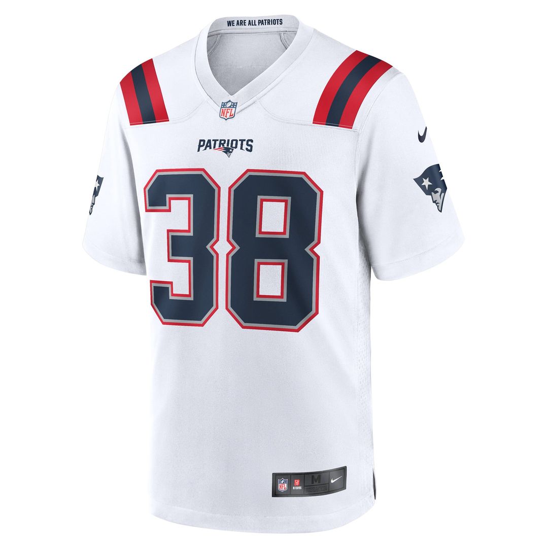 New England Patriots Rhamondre Stevenson Nike White Game Jersey