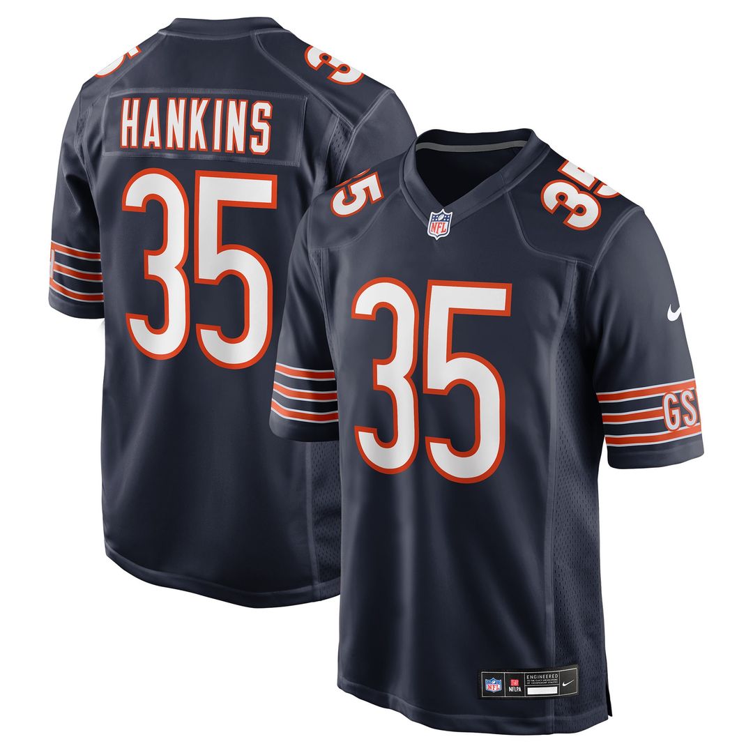 Chicago Bears Deion Hankins Nike Navy Game Jersey
