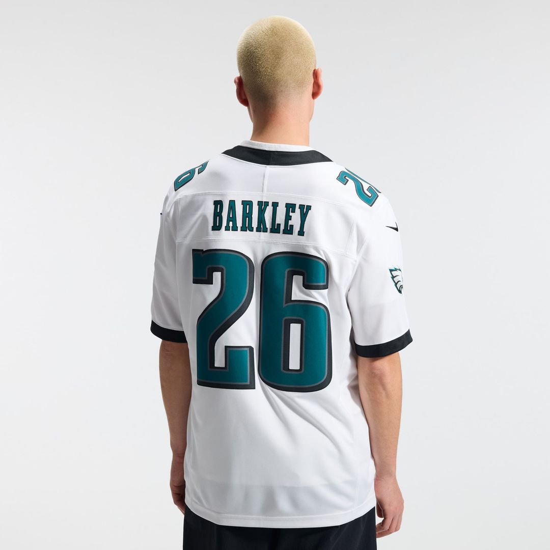 Philadelphia Eagles Saquon Barkley Nike White Vapor FUSE Stitched Limited Jersey