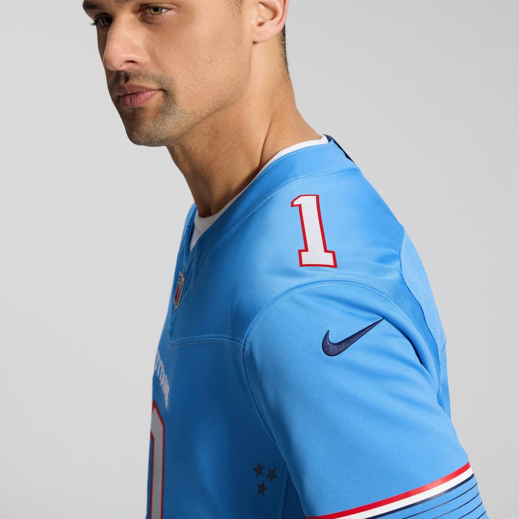 Tennessee Titans Cameron Ward Nike Light Blue Team Vapor FUSE Stitched Limited Jersey