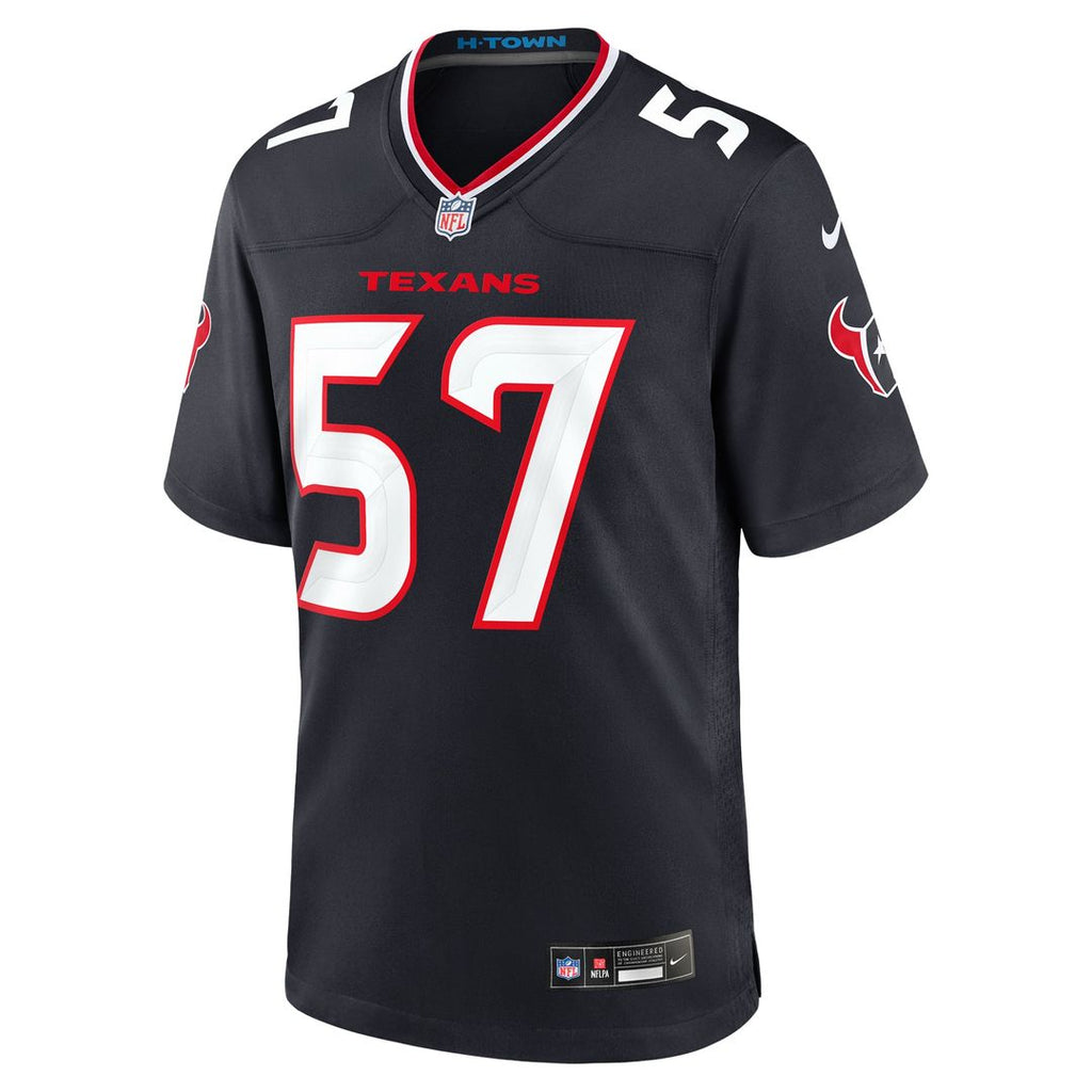 Houston Texans Blake Fisher Nike Navy Game Jersey