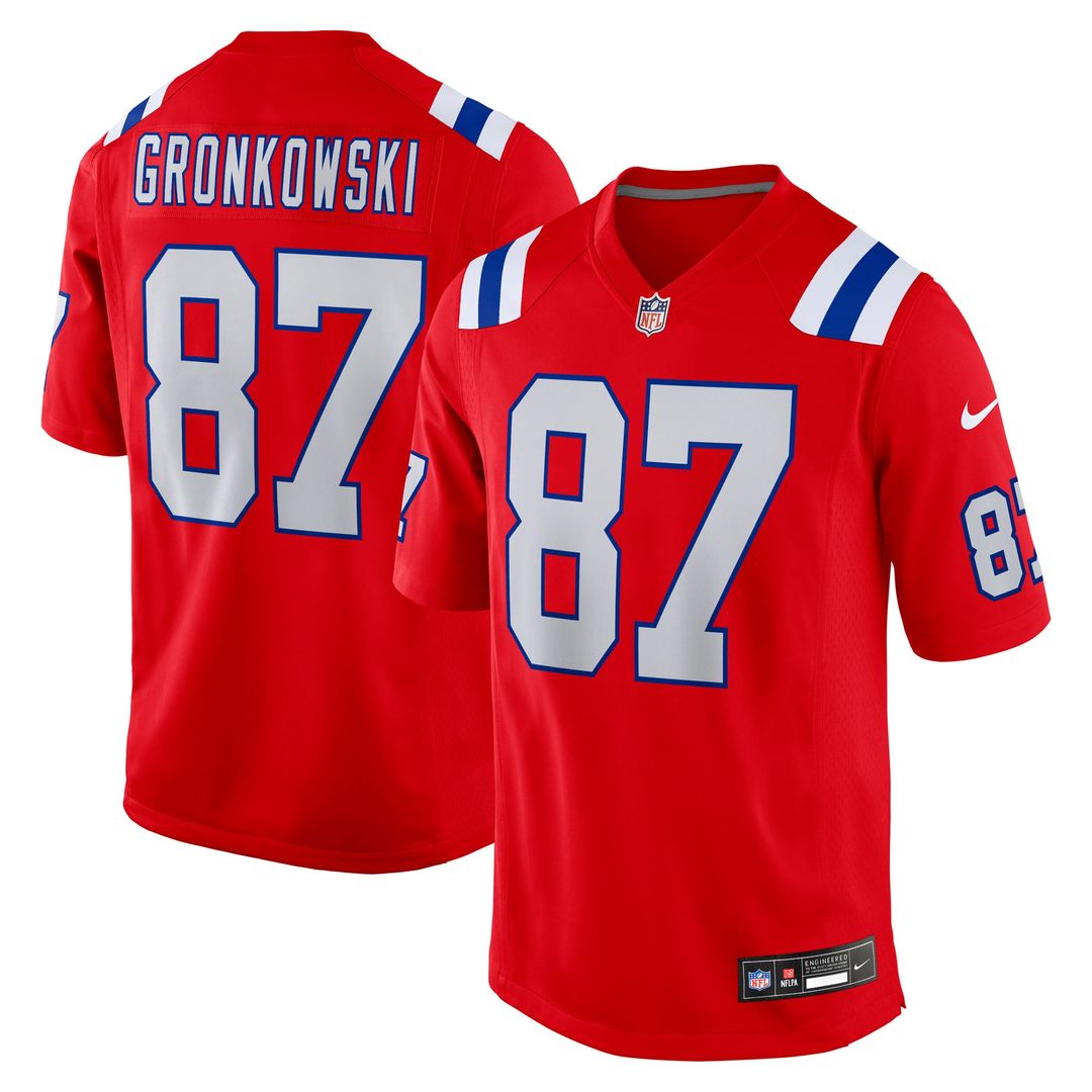 New England Patriots Rob Gronkowski Nike Red Alternate Retired Game Jersey
