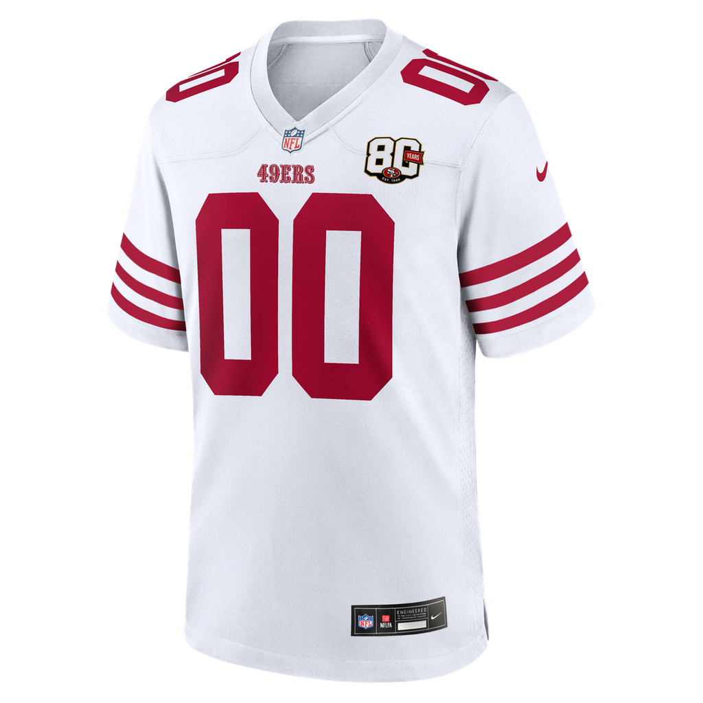 San Francisco 49ers Nike Scarlet 80th Anniversary Custom Jersey