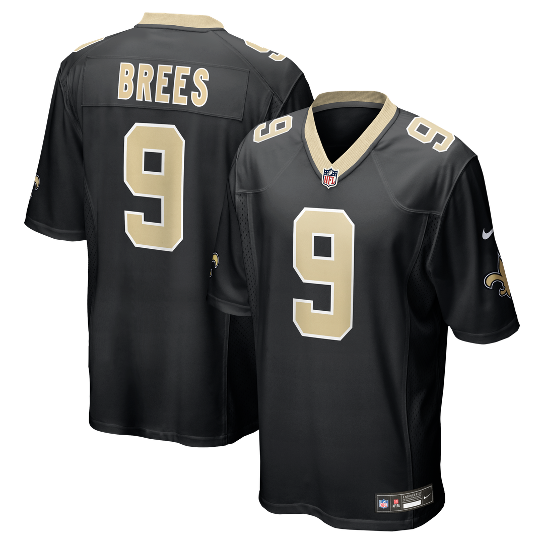 New Orleans Saints Drew Brees Nike Black Game Jersey