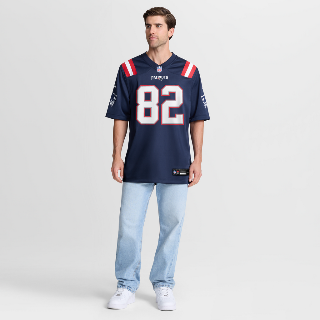 New England Patriots Eli Raridon Nike Navy Game Jersey