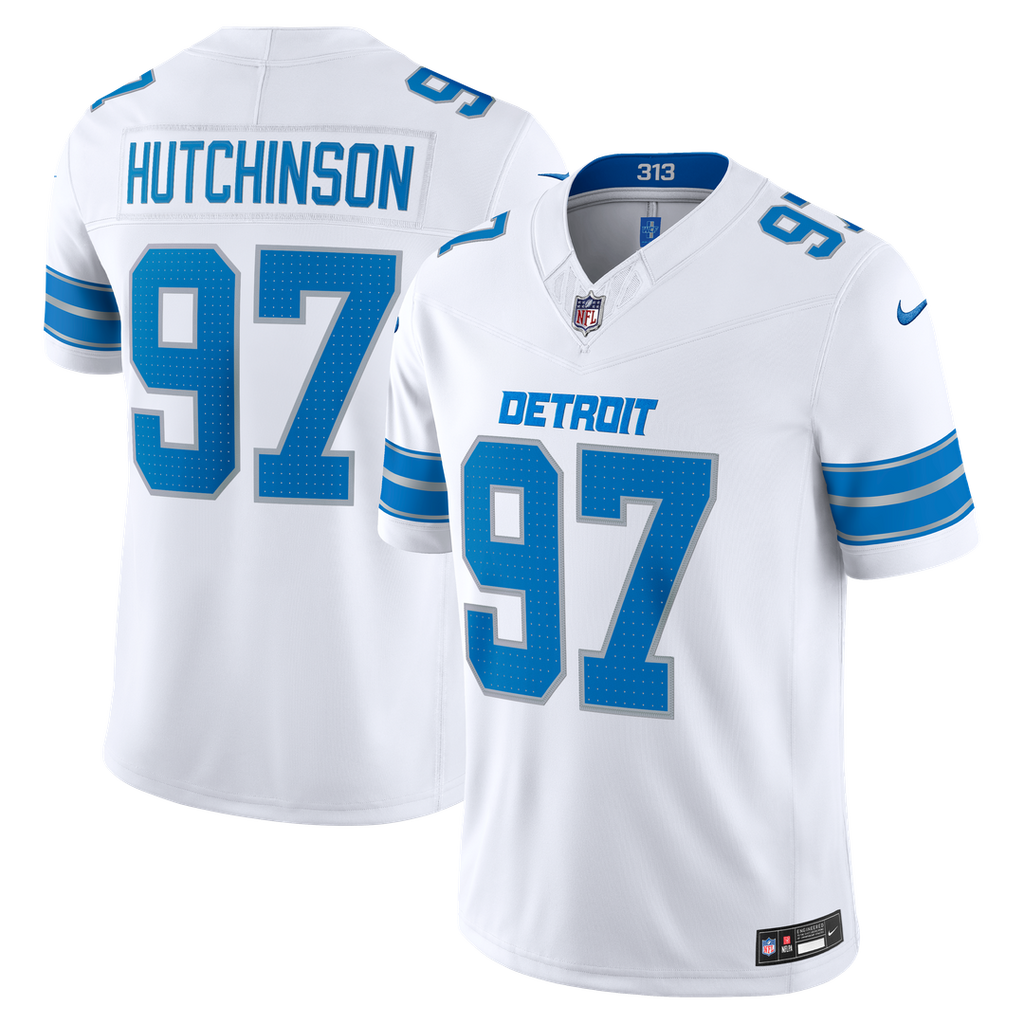 Detroit Lions Aidan Hutchinson Nike White Vapor FUSE Stitched Limited Jersey