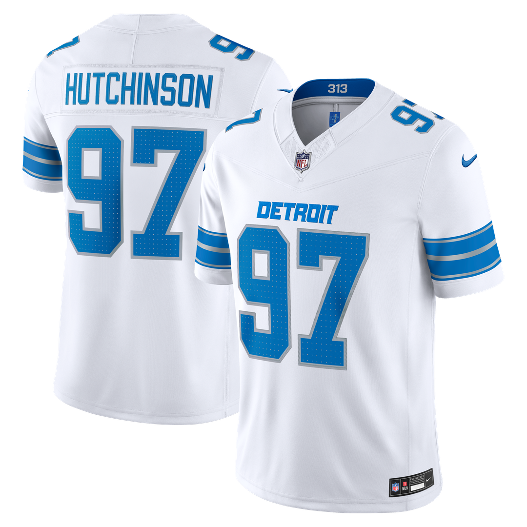 Detroit Lions Aidan Hutchinson Nike White Vapor FUSE Stitched Limited Jersey