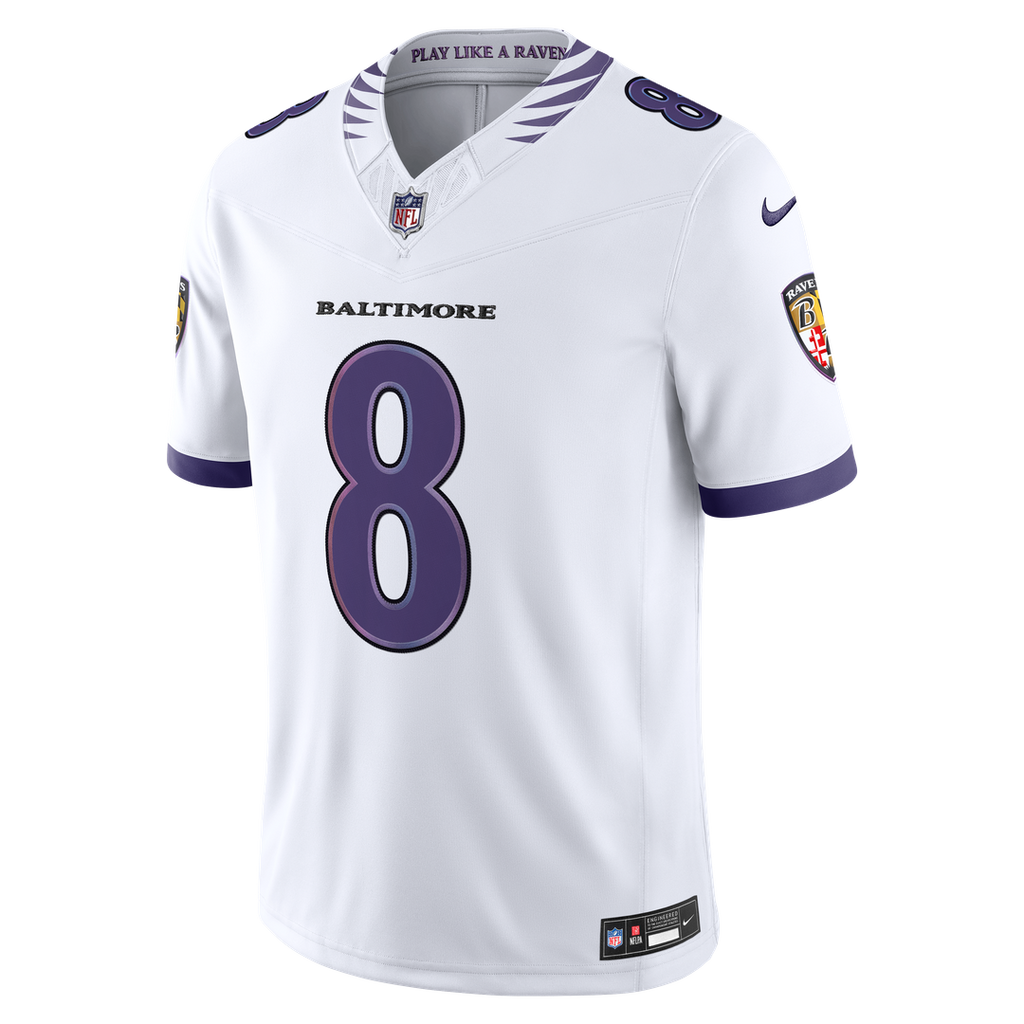 Baltimore Ravens Lamar Jackson Nike White Vapor FUSE Stitched Limited Jersey