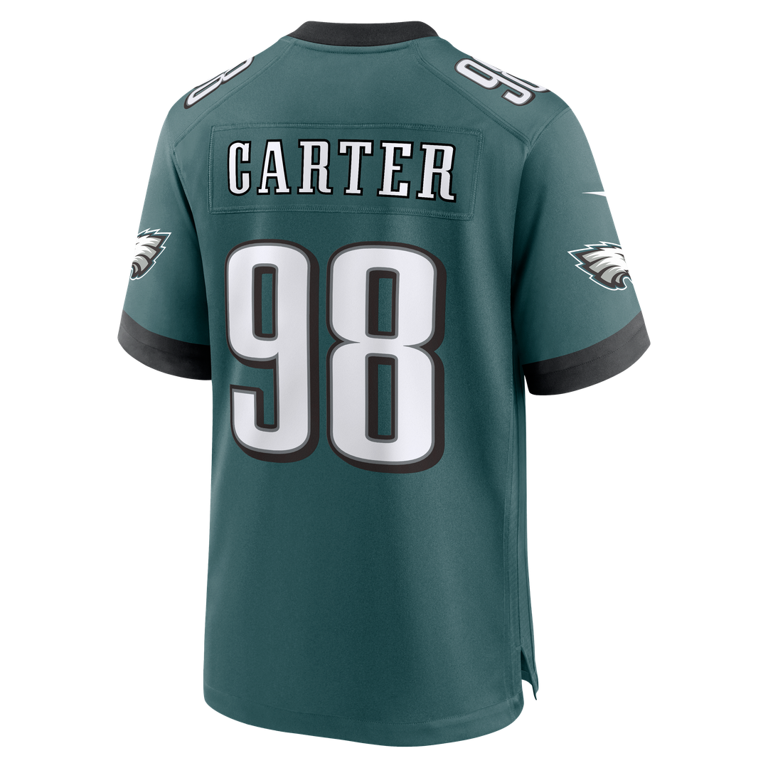 Philadelphia Eagles Jalen Carter Nike Midnight Green Game Jersey