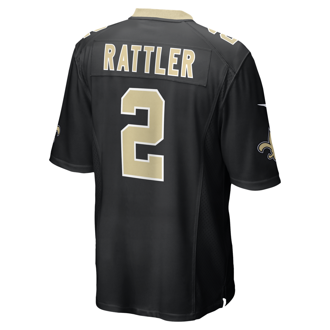 New Orleans Saints Spencer Rattler Nike Black Game Jersey