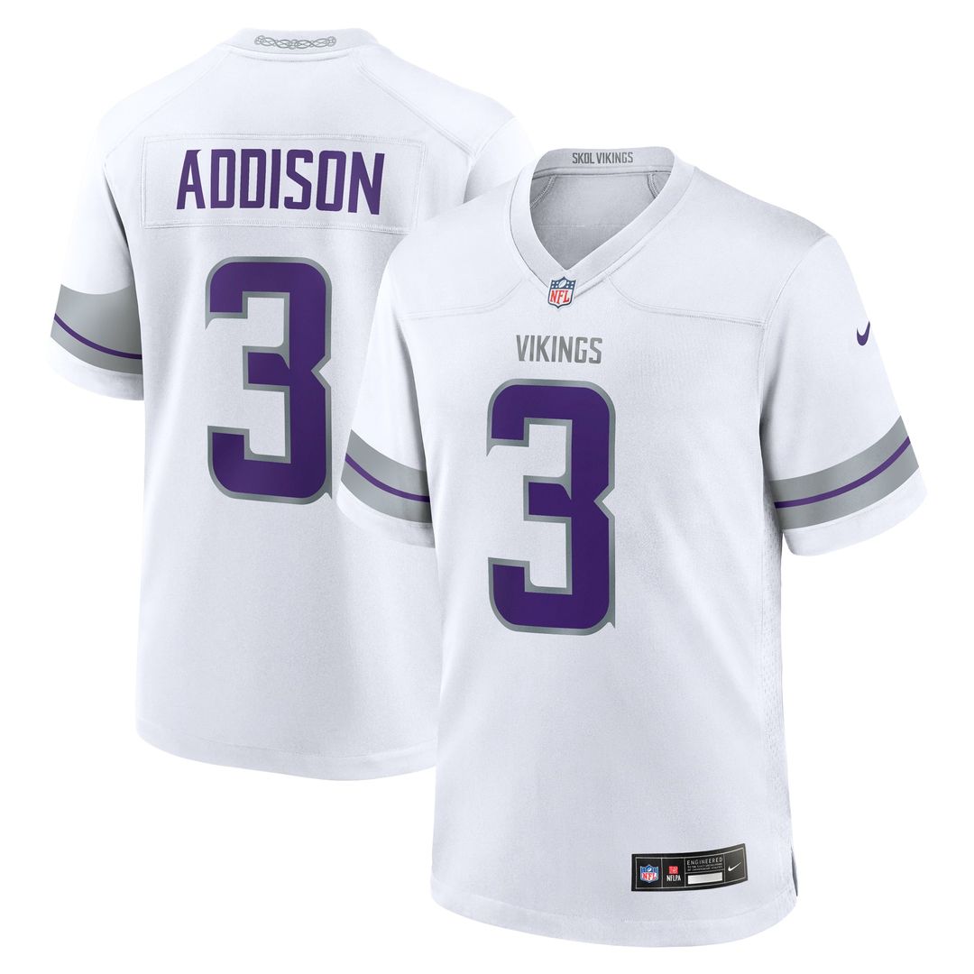 Minnesota Vikings Jordan Addison Nike White Alternate Game Jersey