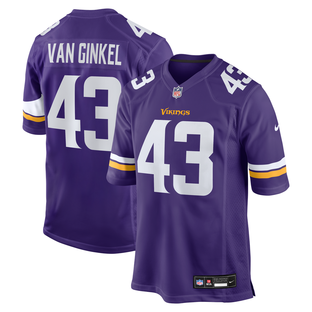 Minnesota Vikings Andrew Van Ginkel Nike Purple Game Jersey