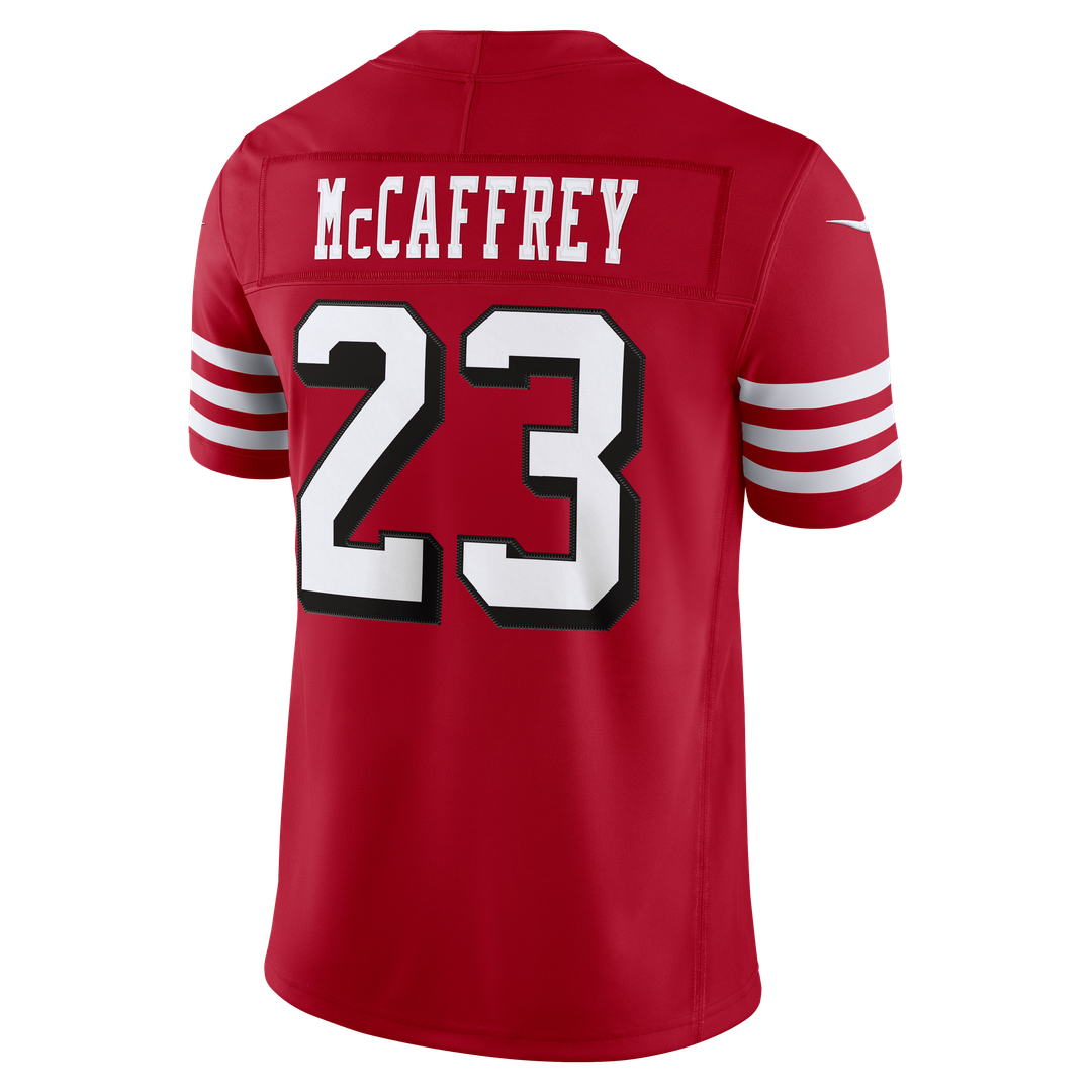 San Francisco 49ers Christian McCaffrey Nike Scarlet Alternate Vapor FUSE Stitched Limited Jersey