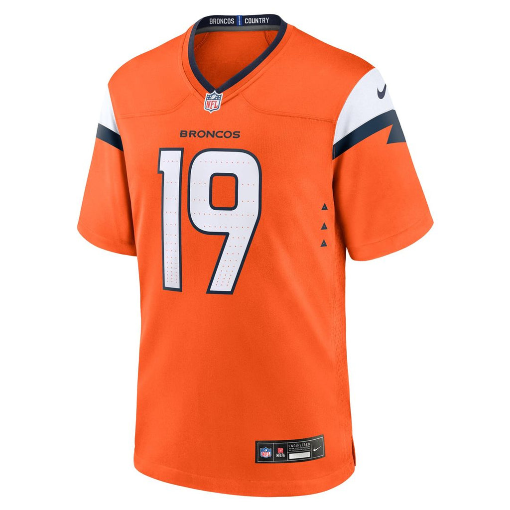 Denver Broncos Marvin Mims Jr Nike Orange Game Jersey